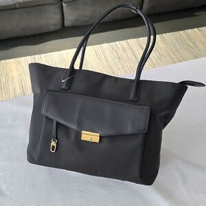 Tumi Black Tote with Gold Accents